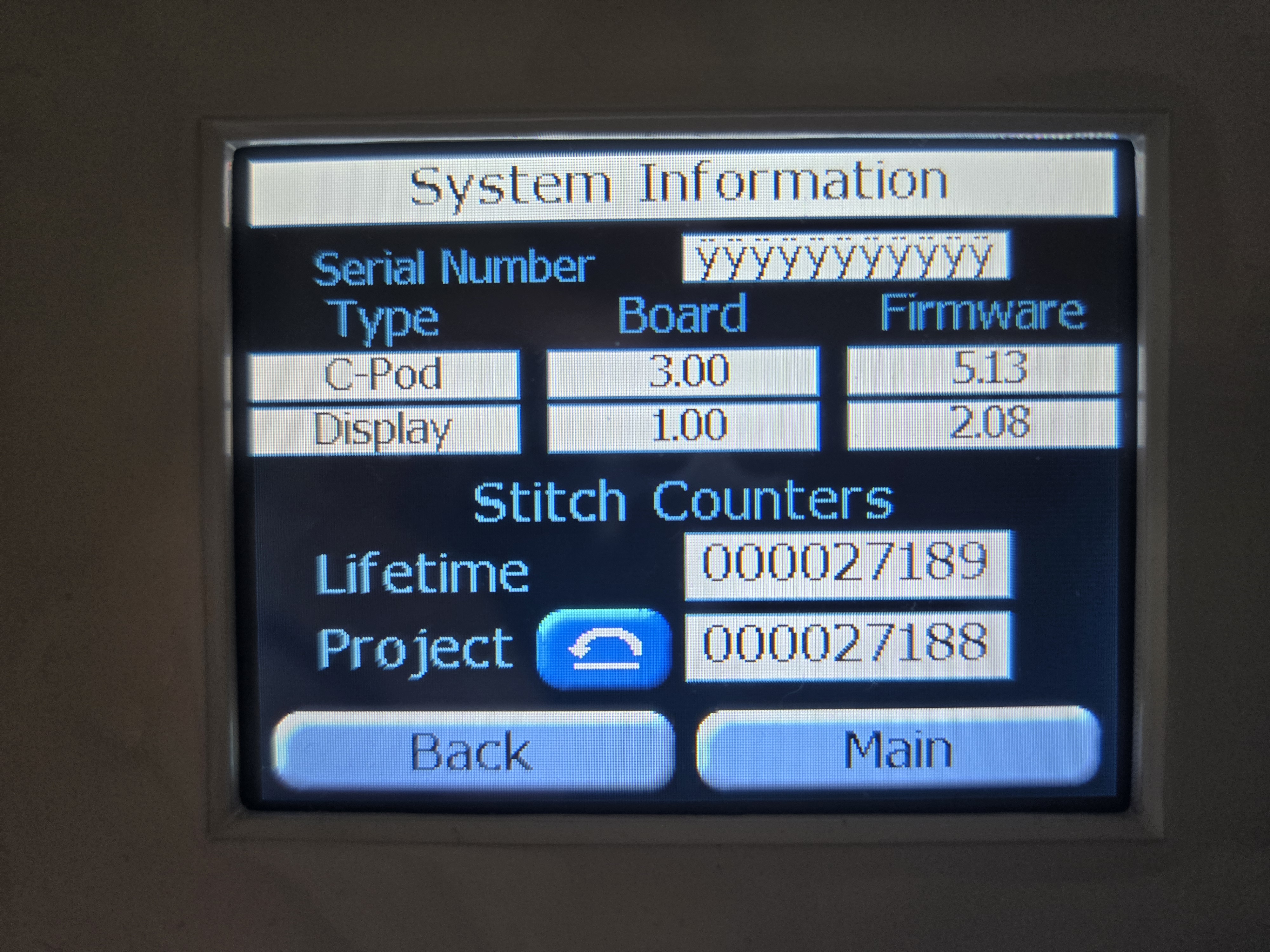 Control Panel Menu Options